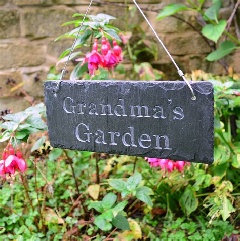 engraved slate grandma's garden sign by winning works ...