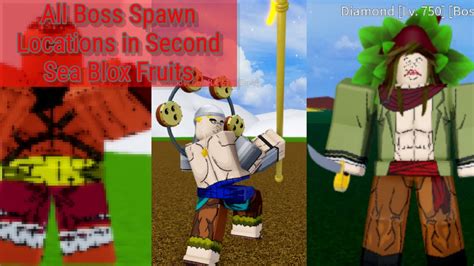 All Boss Spawn Locations in Second Sea Blox Fruits | Roblox - YouTube