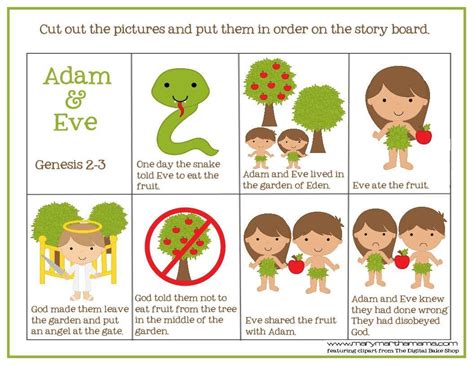 Adam & Eve Pre-K Pack (Free Printables!) – Mary Martha Mama | Bible ...