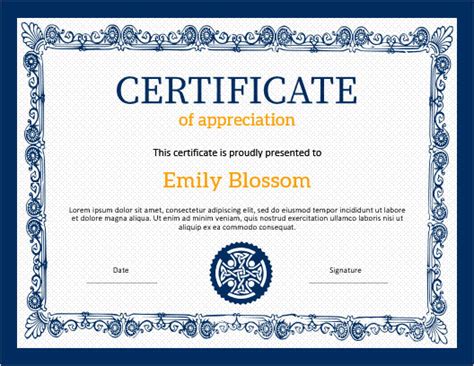 Download Church Certificate of Appreciation Template