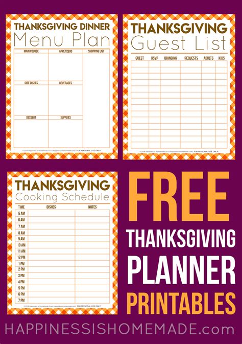 Thanksgiving Menu Planner Template - Printable Word Searches