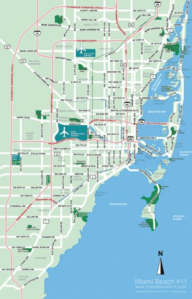 Greater Miami tourist map - miami florida • mappery