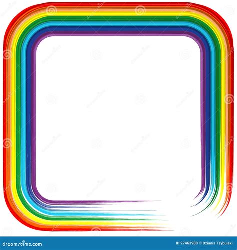 Rainbow Frame With Multicolored Handprints Border Vector Illustration ...