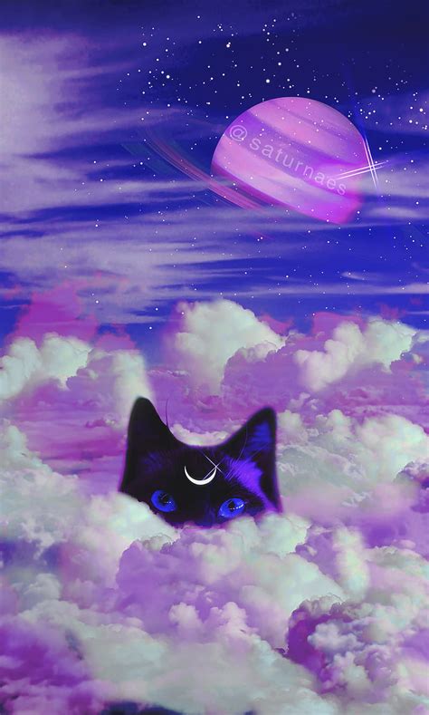 Space Cat Luna, angel, animals, anime, cat, cloud, kitten, magic ...