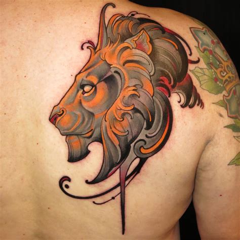 Lion Head Shoulder-Back Tattoo ~ z Tattoo Geek - Ideas for best tattoos