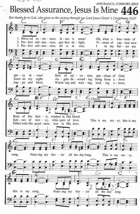 Blessed Assurance, Jesus is Mine (Hymn) SATB Gospel Song Lyrics, Hymn ...