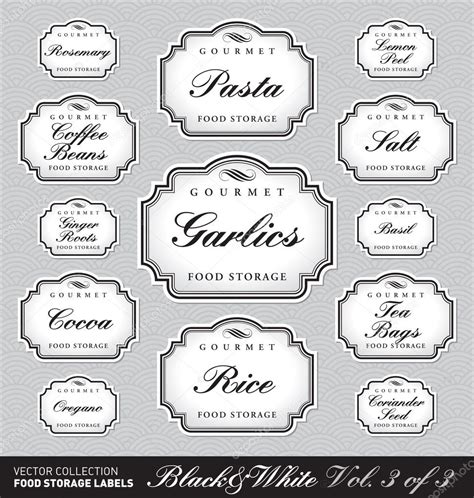 Ornate food storage labels vol3 (vector) Stock Vector by ©milalala 5403122