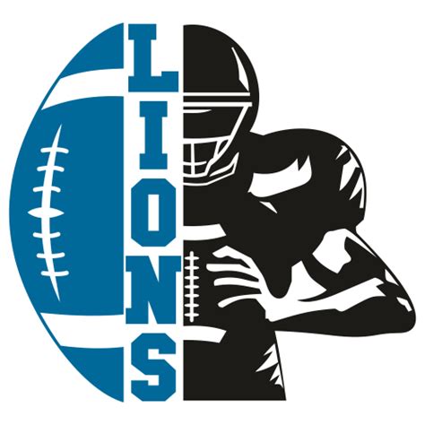 Detroit Lions Distressed Football Half Player SVG