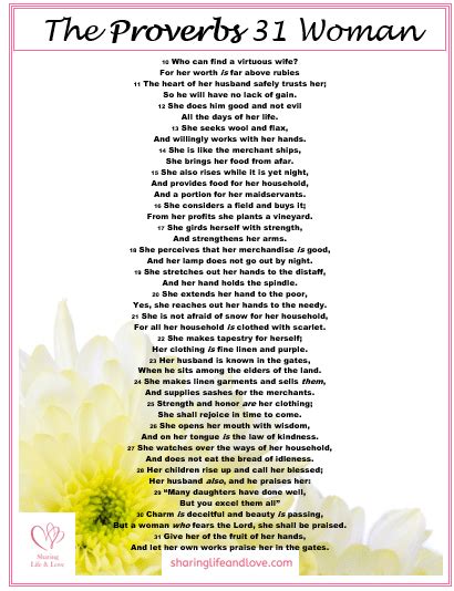 Proverbs 31 Woman Printable - Sharing Life and Love