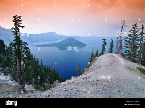 Crater lake with caldera of the volcano Mount Mazama, Crater Lake ...