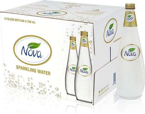 Nova Sparkling Water in Glass Bottles 12 Pack 750 ml, Clear : Buy ...