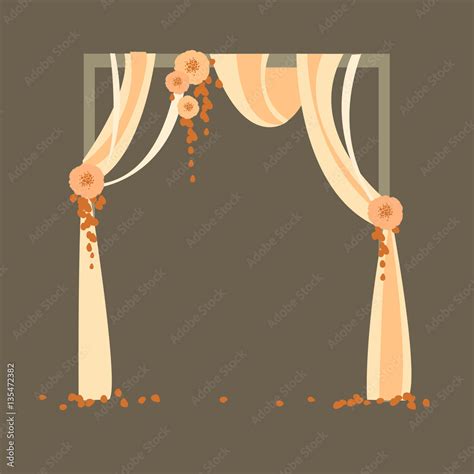 Wedding arch with flowers. Wedding ceremony. Vector illustration. Stock ...