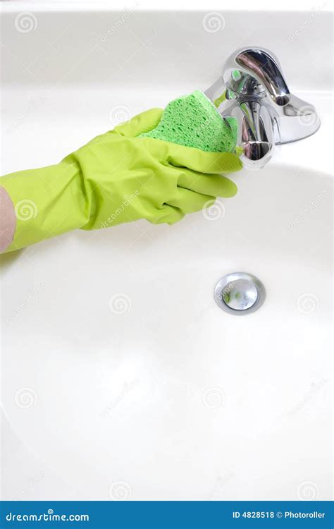 Cleaning Bathroom Sink stock photo. Image of detergent - 4828518