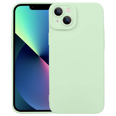 Liquid Silicone Full Coverage Phone Case For iPhone 14 Max (Light Green ...