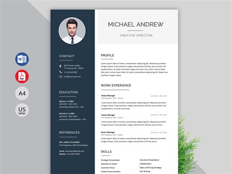 Prime Resume Template MS Word File in 2024 - ResumeKraft