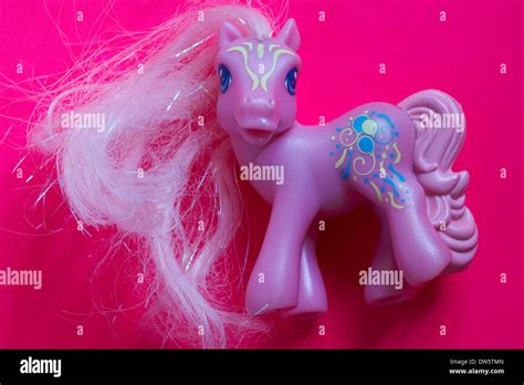 pink purple My little pony toy isolated on pink background Stock Photo ...