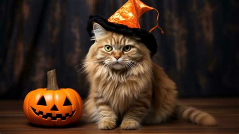 cat and pumpkin halloween themed background 26727470 Stock Photo at ...