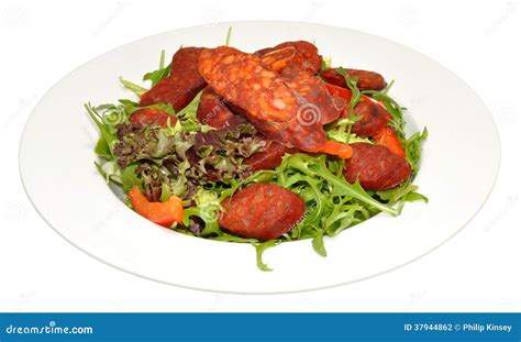 Chorizo Sausage Salad stock photo. Image of spicy, salad - 37944862