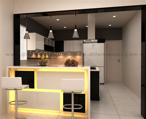 Breakfast Counter In Modular Kitchen