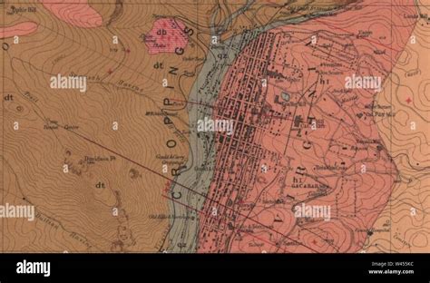 Comstock Lode geologic map Stock Photo - Alamy