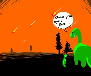 Dinosaur extinction is sad - Drawception