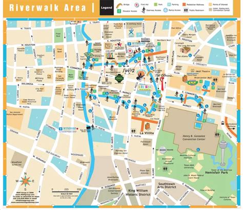 San Antonio Riverwalk Map Printable