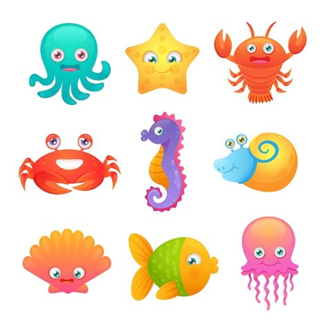 Cartoon Underwater Creatures