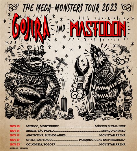 Gojira Mega-Monsters Tour 2023 hits Mexico and South America!