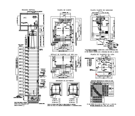 Elevator machinery CAD structure layout autocad file - Cadbull