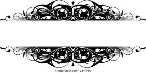 Black White Scroll Border Color Easily: vector de stock (libre de ...