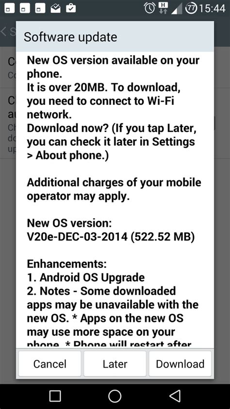 LG G3 receiving the Android 5.0 Lollipop update in Europe