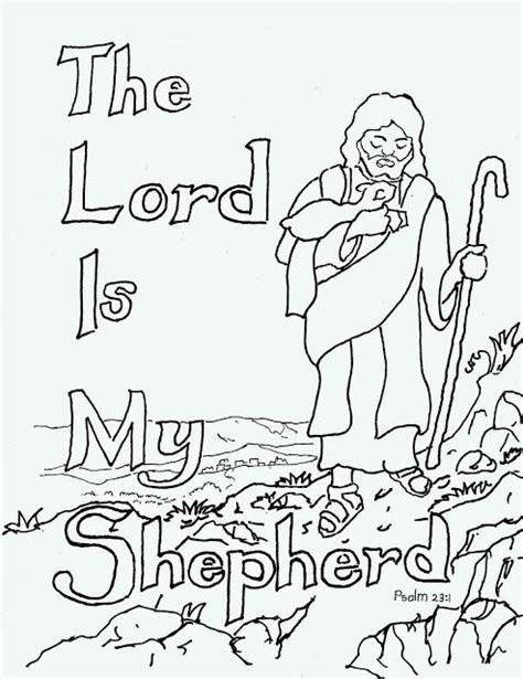 Coloring Pages for Kids by Mr. Adron: The Lord Is My Shepherd Free Kids ...