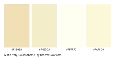 Ivory Colour Chart