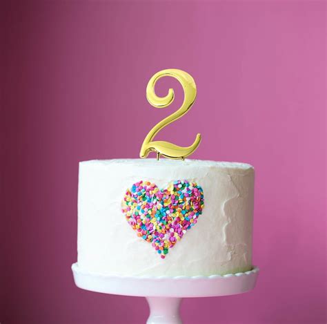 Number 2 GOLD Metal Cake Topper | Cake Decorating Central