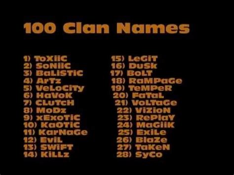 100 Clan Names ideas - YouTube