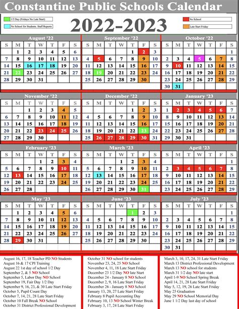 2022-2023 CPS Calendar | Riverside Elementary