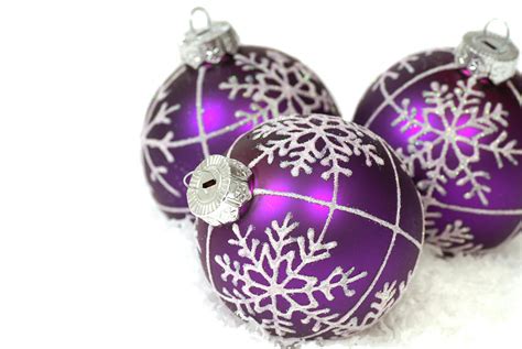 Purple Christmas Ornaments Photograph