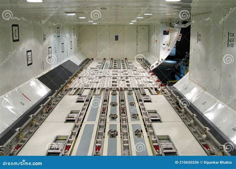 Large Cargo Freighter Airplane Belly Cargo Hold Stock Photo - Image of ...