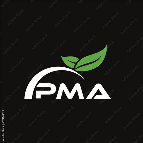 PMA letter nature logo design on black background. PMA creative ...