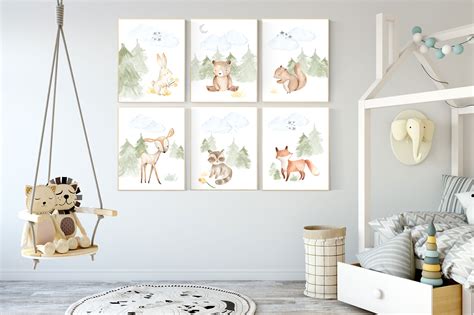 Woodland nursery decor, animals prints, woodland themed nursery ...