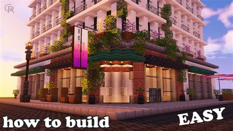 Minecraft: how to build a CORNER HOUSE | BAR | CAFÉ . easy tutorial ...