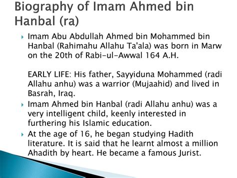 biodata imam ahmad bin hanbal - Keith Martin