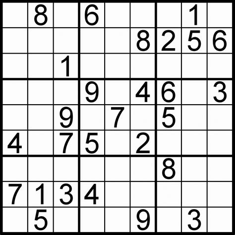 Free Easy Printable Sudoku