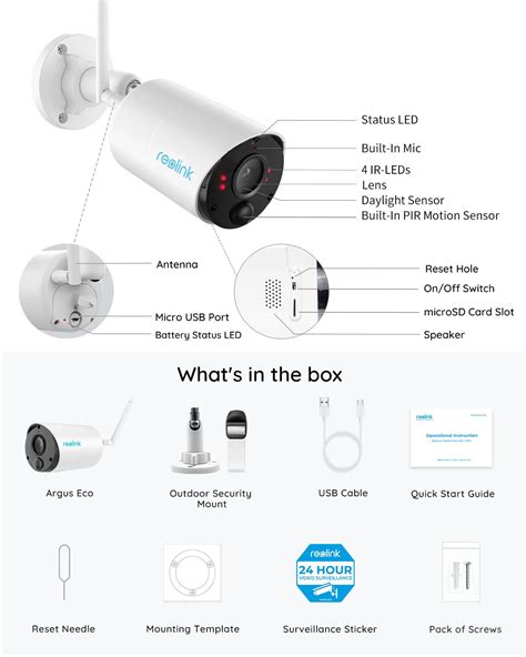 REOLINK Wireless Security Camera Indoor Outdoor, 3MP, Rechargeable ...