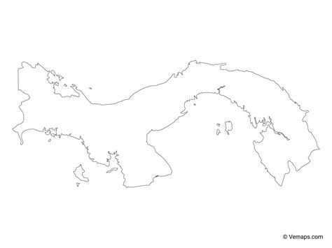 Outline Map of Panama | Free Vector Maps