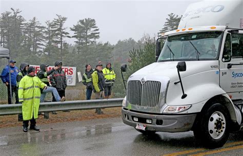 Striking truckers charged at Plympton Sysco plant