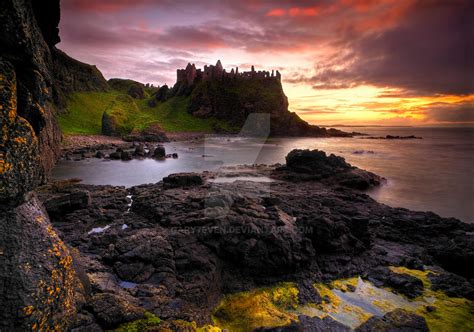 Dunluce Castle at Sunset by gary7even on DeviantArt