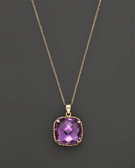 Amethyst Pendant Necklace in 14K Yellow Gold, 18" | Bloomingdale's