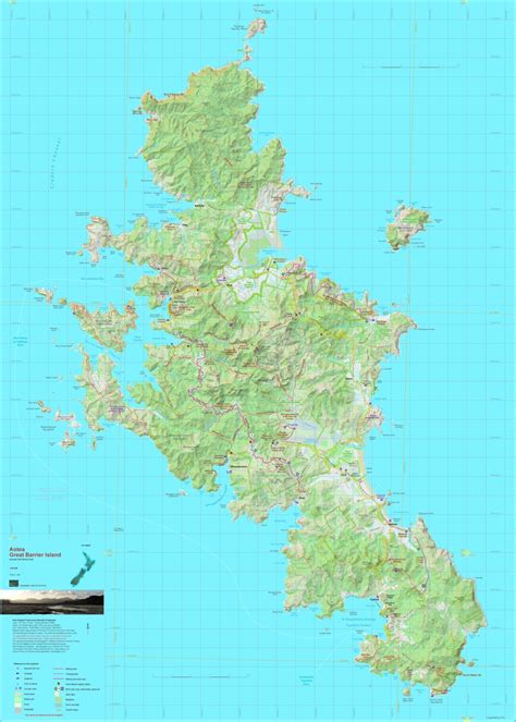 Aotea Great Barrier Island topographic map - NewTopo (NZ) Ltd