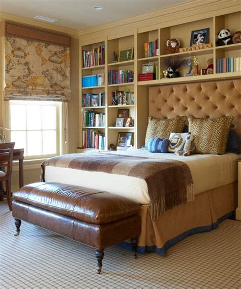 50 Relaxing ways to decorate your bedroom with bookshelves